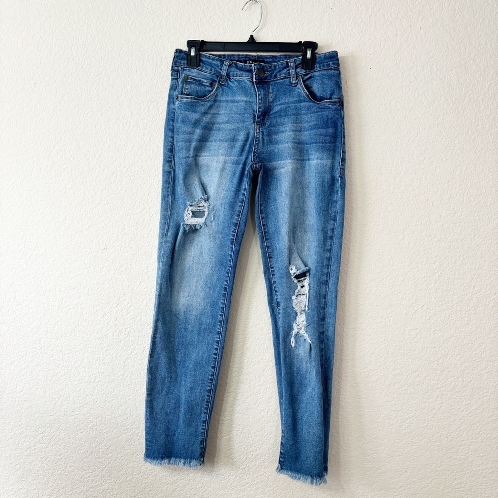 STS Blue Taylor Tomboy Jeans Women 28 Blue Distressed Raw Hem Denim